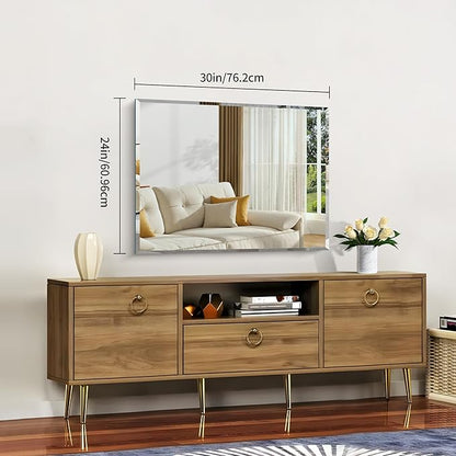 CILIBER Beveled Mirror, 24x30 Frameless Beveled Bathroom Mirrors