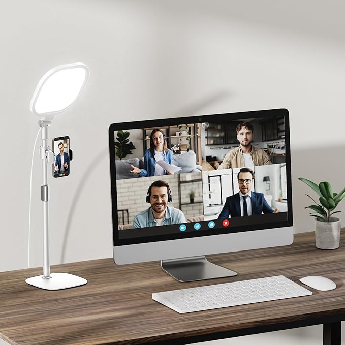 Lighting for Video Calls, 30 Light Modes Video Conference Light, Desk Ring Light