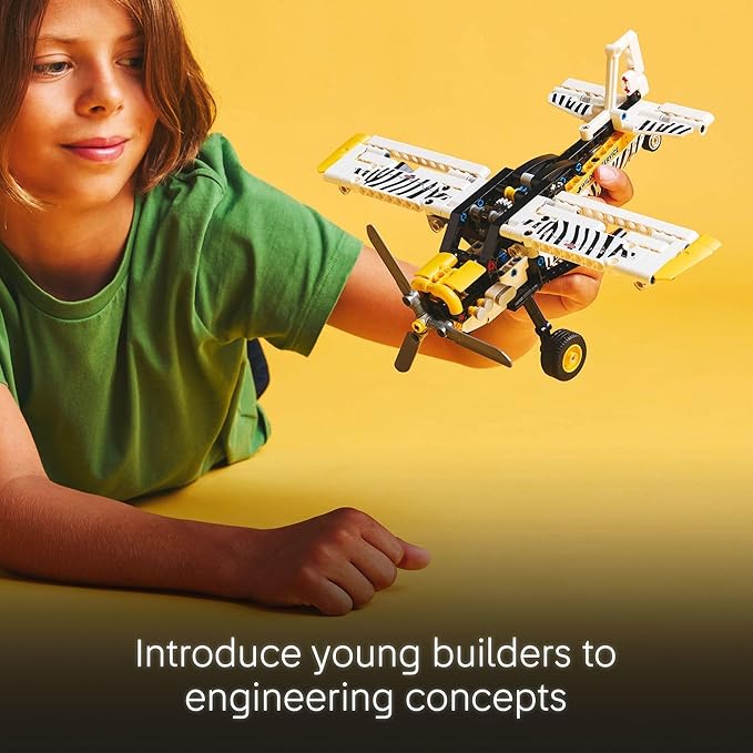 LEGO Technic Bush Plane Toy - Buildable Airplane Toy for Kids, Boys and Girls, Ages 8+ - Model Airplane Gift with Spinning Propeller, 4-Cylinder Piston Engine, and More - 42198