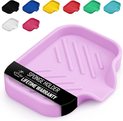 Zulay Kitchen Small Silicone Sponge Holder – Space-Saving Sink Organizer Tray