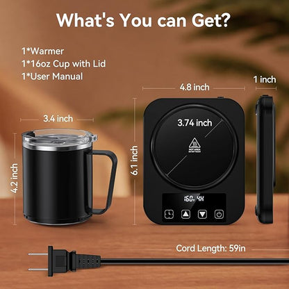 Coffee Mug Warmer & Mug Set for Desk, Electric Coffee Cup Warmer