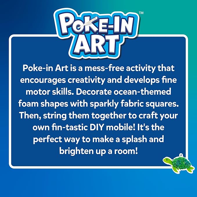 Skillmatics Poke-in Art - Underwater Animals, Mess-Free Arts & DIY Wood Crafts for Kids, Creative Kit, Gifts for Girls & Boys Ages 4, 5, 6, 7, 8, 9