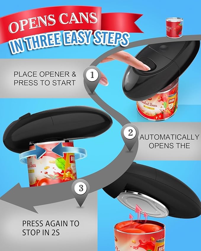 Electric Can Opener, One-Touch Automatic Hands Free Can Opener