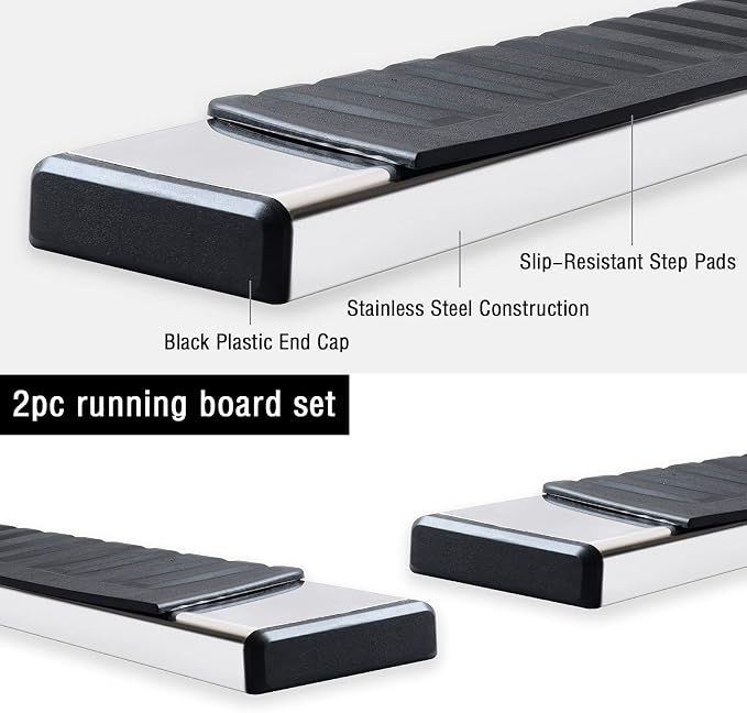 COMNOVA 6 Inches Quad Cab Running Boards for 2019-2026 Dodge Ram 1500 Quad Cab/Extended Cab, Side Steps Nerf Bars Running Boards & Steps for Dodge Ram Made with Stainless Steel.