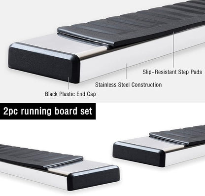 COMNOVA 6 Inches Quad Cab Running Boards for 2019-2026 Dodge Ram 1500 Quad Cab/Extended Cab, Side Steps Nerf Bars Running Boards & Steps for Dodge Ram Made with Stainless Steel.