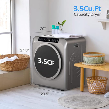 ROVSUN 13.2LB Portable Clothes Dryer, 3.5 Cu.Ft High End Front Load Tumble