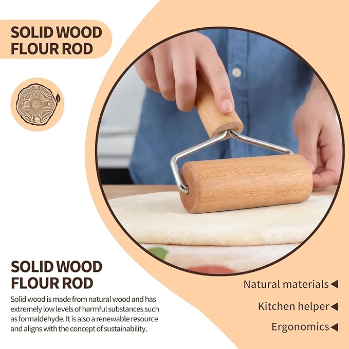 Small Wooden Rolling Pin for Dough Mini Dough Roller