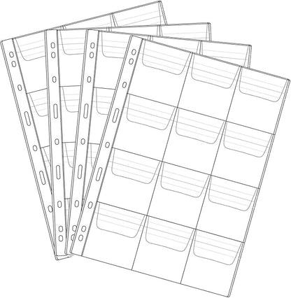 12 Pocket Coin Pages, 10 Sheets Plastic Coin Holders Stamp Collector Supplies for Coin Stamp Currency Collection