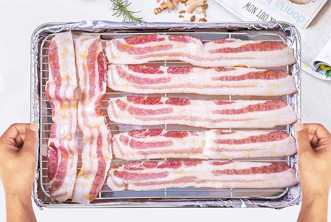 TeamFar Baking Sheet with Cooling Rack, Stainless Steel Half Size Cookie Sheet
