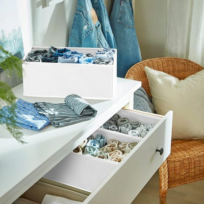 Criusia 6 Pack Clothes Drawer Organizer, Fabric Foldable Closet Dresser Drawer