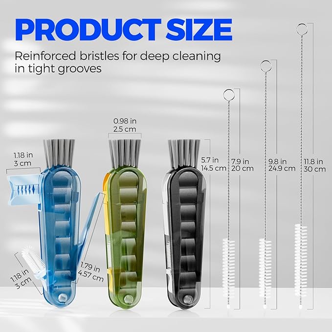 6 PACK Holikme 4 in 1 Cup Lid Cleaning Brush Set