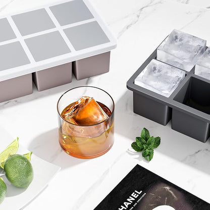 Large Ice Cube Tray for Whiskey: FDDBI Big Square Ice Cube Maker for Cocktail