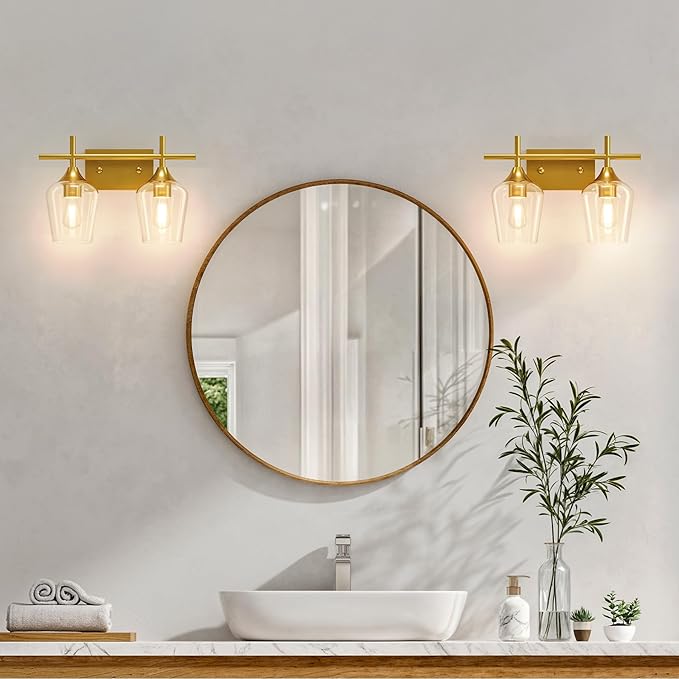 VONLUCE Bathroom Vanity Light, 2-Light Bathroom Light Fixture Over Mirror