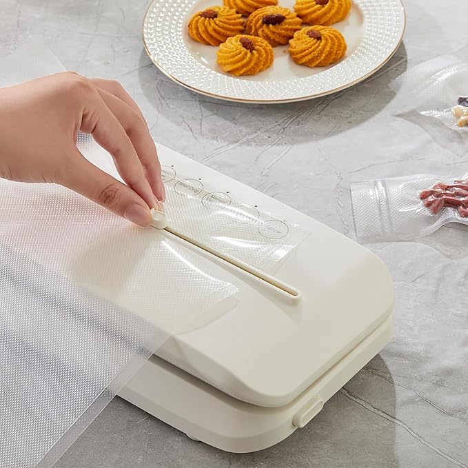 Vacuum Sealer - 90kPa Suction, 180W Motor, 30-Cycle Continuous Use, One-Touch Automatic - Dry/Wet Modes, Air-Tight Seal with Container Tube for Kitchen Use, Food Storage.