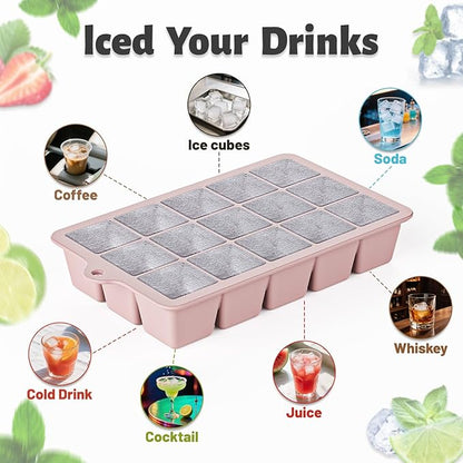 Silicone Ice Cube Tray 3 Pack