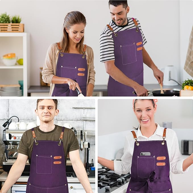 OUNLEN Chef Apron for Men Women Canvas Aprons