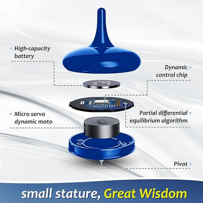 Electric Spinning Top | Timer Spinning Top | 6+ Hour Endless Spin | LED Light Show for Focus, Calm & Creativity | Unique Futuristic Gift for Adults (Royal Blue)