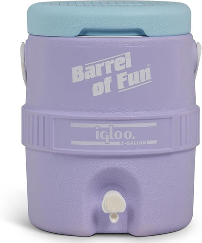 Igloo 2-Gallon Retro Party Water Jug Cooler, Lilac Breeze