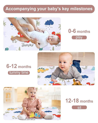 50 x 50 Play Mat for Baby Playpen Tummy Time, Non-Slip Washable Baby Playpen Mat, Baby Crawling Mats for Floor, Portable Travel Large Play Mats for Toddlers and Infants