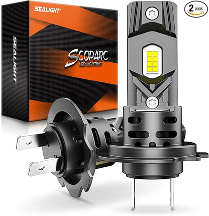 SEALIGHT H7 Fog Bulbs 60000LM S2 Series Wireless H7 Fog Lights, 6500K 1:1 Real Size Easy Installation, No Adapter Required, ATV Prioritized 10 Years Lifespan- Pack of 2