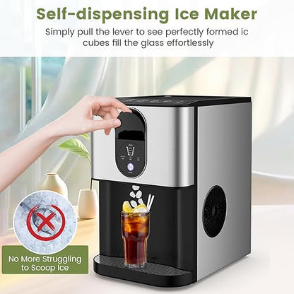COSTWAY Self Dispensing Nugget Ice Maker Countertop, 56 Lbs/24H Soft Chewable