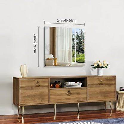 CILIBER Frameless Mirror, 24x24 inch Square Bathroom Mirrors