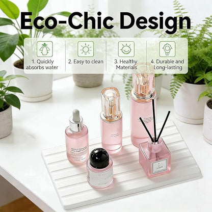 2 PCS Water Absorbing Diatomite Coasters, Stone Drying Mat