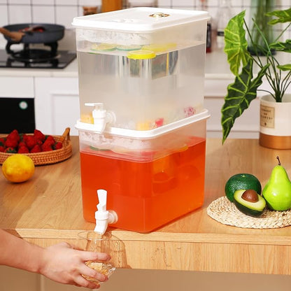 Domensi 4 Pack 2 Gallon Fridge Beverage Drink Dispenser