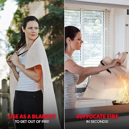 Prepared Hero Emergency Blanket - 1 Pack - Fiberglass Fire Suppression Blanket for Kitchen, Home 39” x 39”
