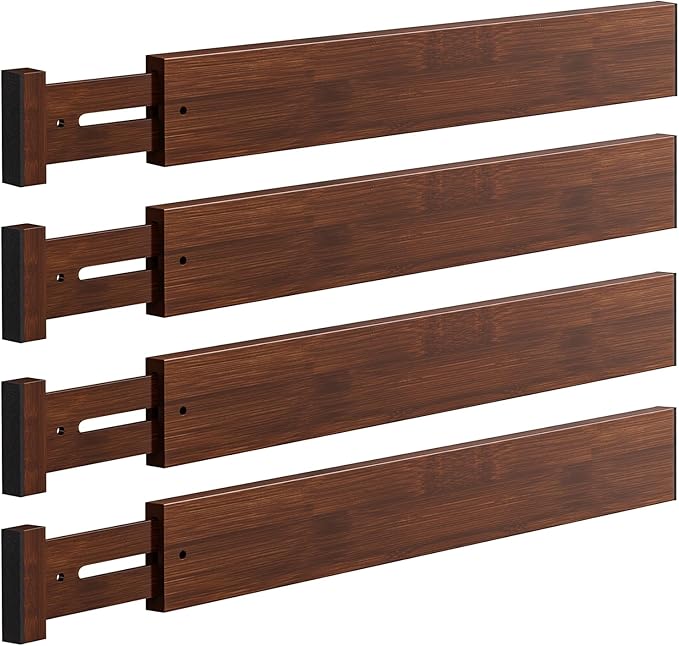 DUCOO 4 PCS Drawer Divider, 2.3" High Expandable Separators