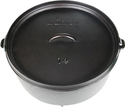 Lodge 10 Quart Pre-Seasoned Cast Iron Camp Dutch Oven