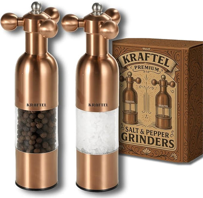 Premium 8" Salt and Pepper Grinder 2PK. Large Peppermill