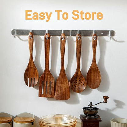 5 Piece Teak Wood Cooking Utensils Set