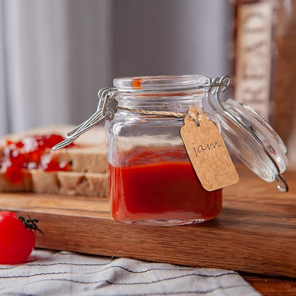 Flrolove Spice Jars 30 Pack 4oz Square Glass Jars