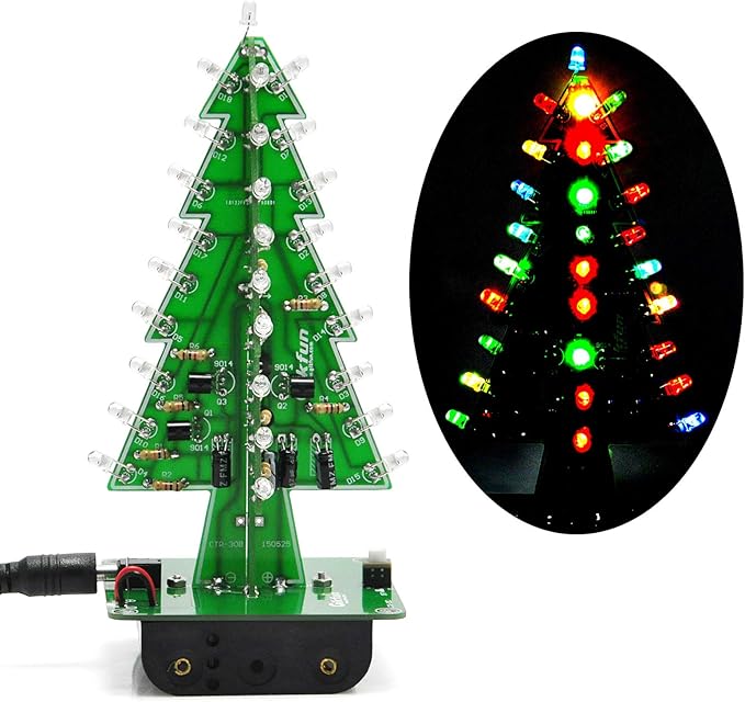 Gikfun Christmas Tree 3D Xmas Tree Led DIY Kits 7 Color Flash Circuit LED EK1697