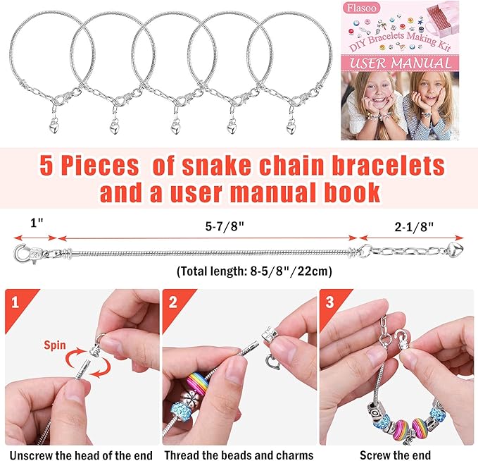 Bracelet Making Kit, 85PCs Charm Bracelets Kit with Beads, Jewelry Charms, Bracelets for DIY Craft, Jewelry Gift