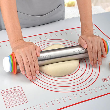 Rolling Pin with Adjustable Thickness Rings