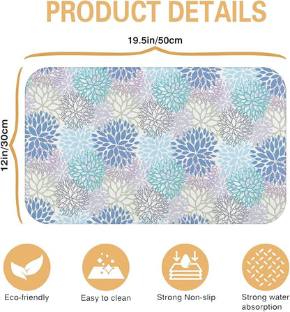 Kitchen Countertop Dish Drying Mat, Super Absorbent Coffee Bar Mat
