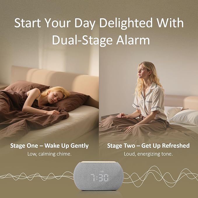 Hotmoon Alarm Clock with Sound Machine