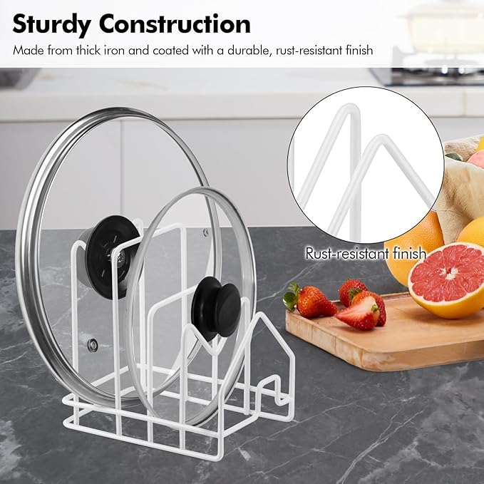 Poeland Kitchen Pot Lid Organizer, Pan Rack
