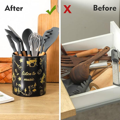 7" Music Utensil Holder, Large Kitchen Utensil Holder Organizer