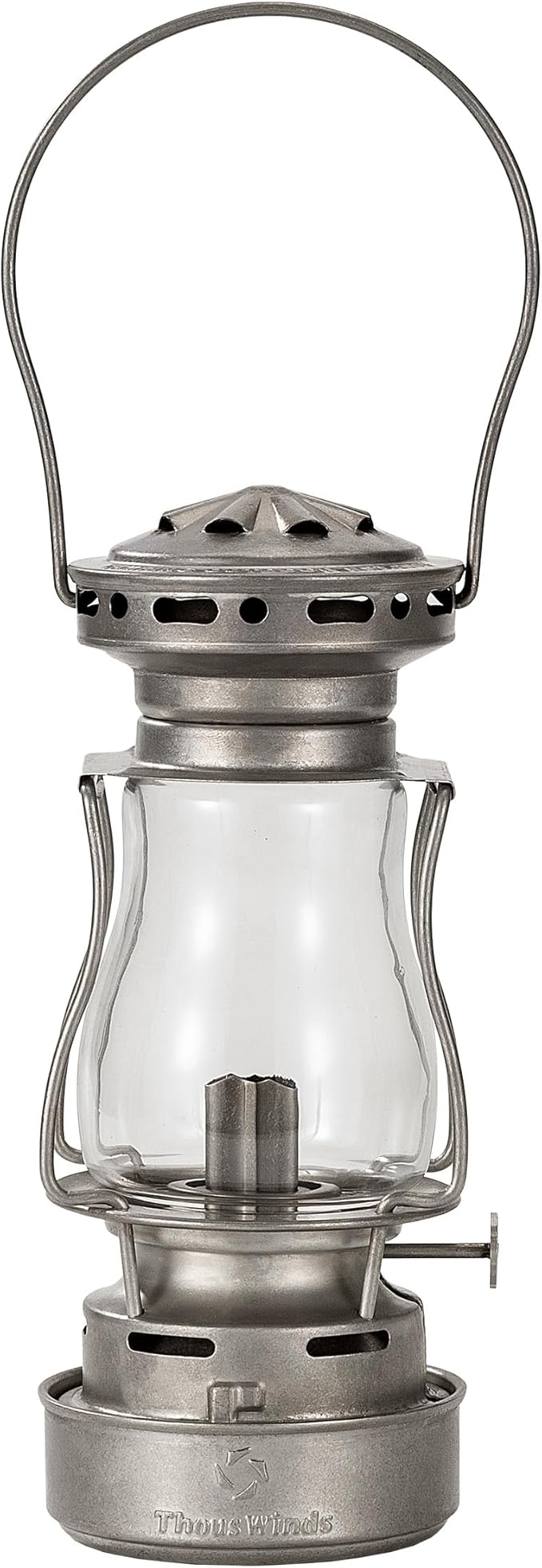 Vintage Oil Lantern, Waterproof Fuel Lantern with Carry Handle, for Outdoor Camping Hiking Patio Picnic, Retro Silver