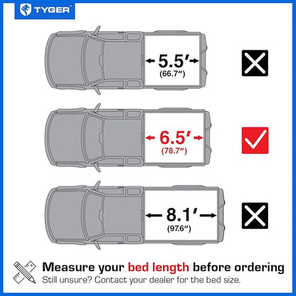 Tyger Auto T3X Soft Tri-Fold in Fabric Truck Bed Tonneau Cover Compatible with 2014-2021 Toyota Tundra | 6.5' (79") Bed | TG-BC3T1433X