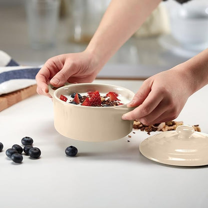 Kook Ceramic Mini Cocotte Set, Small Casserole Dishes