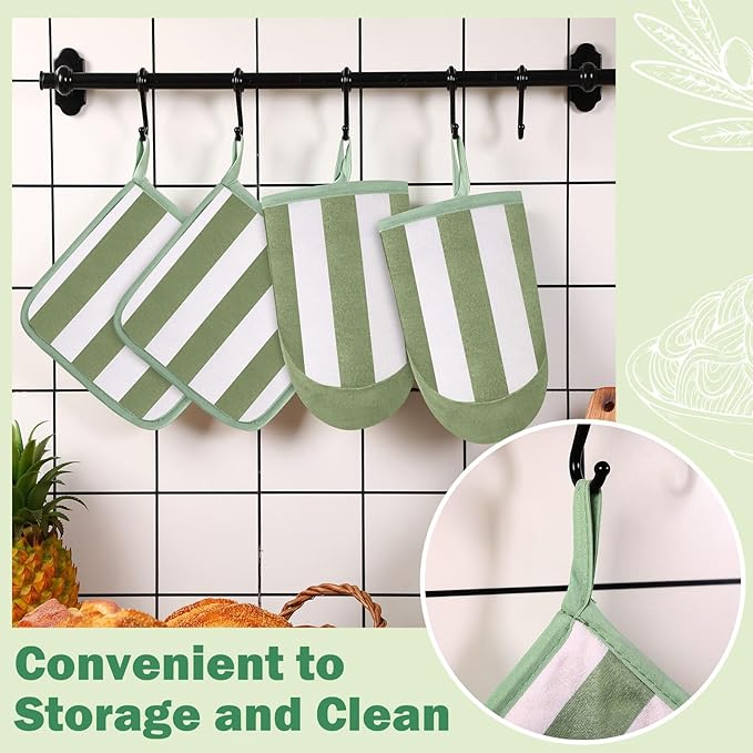 Reallnaive Oven Mitts and Pot Holders 4 Pcs Set
