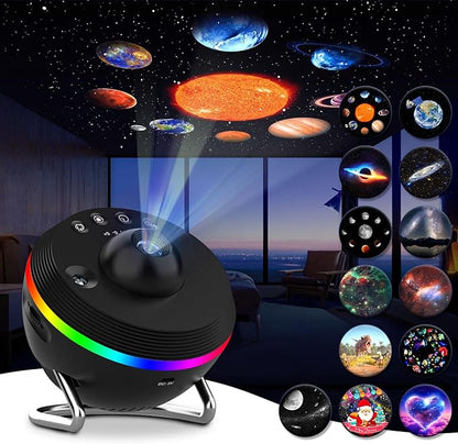 Galaxy Projector, 13 in 1 HD Planetarium Galaxy Projector for Bedroom, Star Projector Galaxy Light Projector with Timer, Meteor & 6 RGB Lighting Night Light for Kids Adults, Party Light/Home Decor