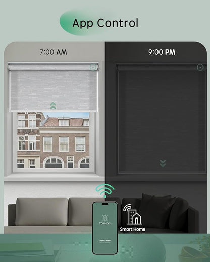 Yoolax Motorized Blinds App Control, Light Filtering Motorized Shades