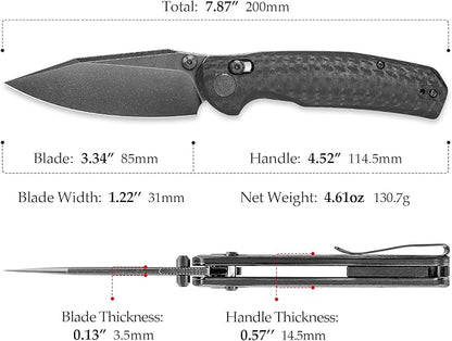 Crossbar Lock Folding Knives, 3.34??14C28N EDC Knife for Men, Pocket Knife with Clip,Thumb Studs,G10 Handle,Outdoor Camping,Hornet-CG
