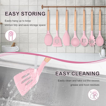 P&P CHEF Silicone Cooking Utensils Set, 8-Piece Kitchen Cooking Utensil