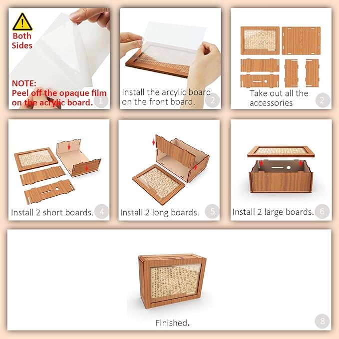 Piggy Bank for Adults Kids, Wooden Coin Bank for Boys and Girls, Cash Vault Money Saving Box with Counter $3000 Savings Challenge Money Box with Money Target and Numbers (Brown, $3000)